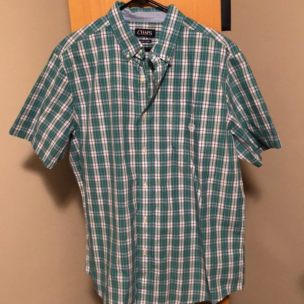 Short Sleeve Chaps Button-Down Like New - image 1